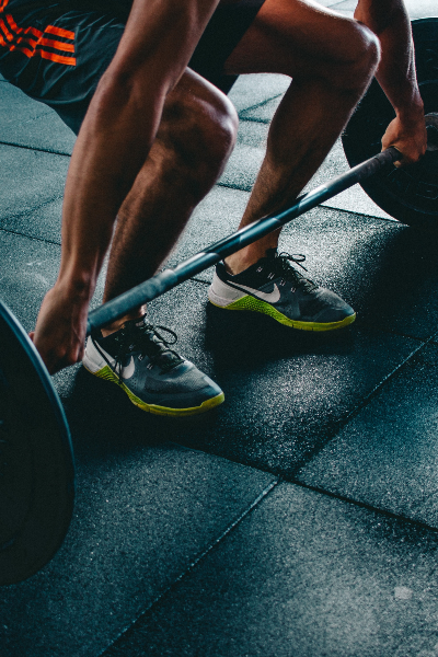 A person about to deadlift